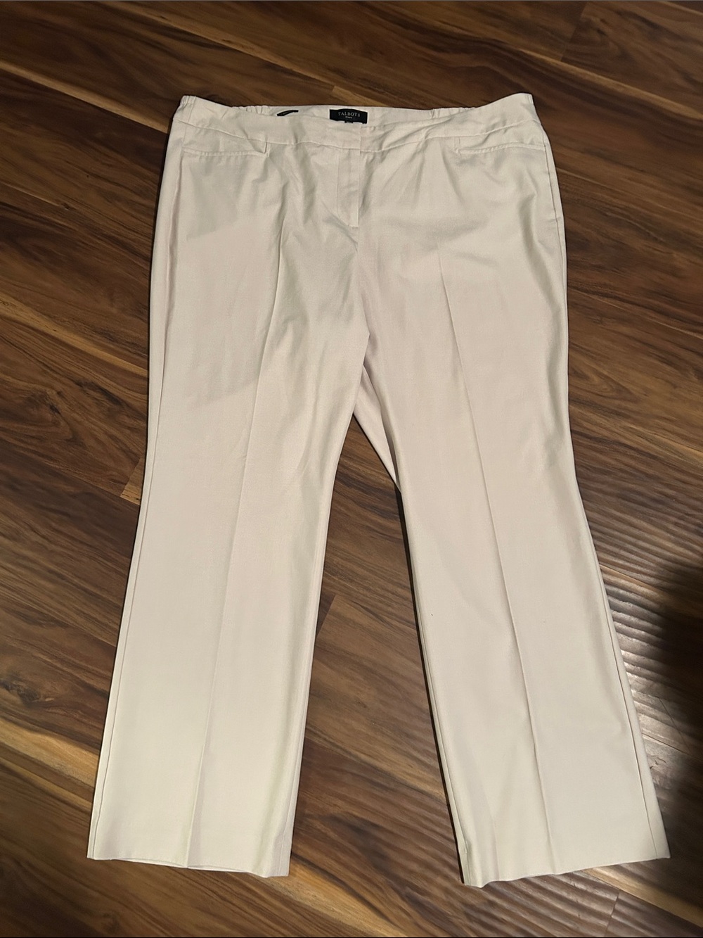 Talbots Signature fit Chino Cream Khaki flat front pant
